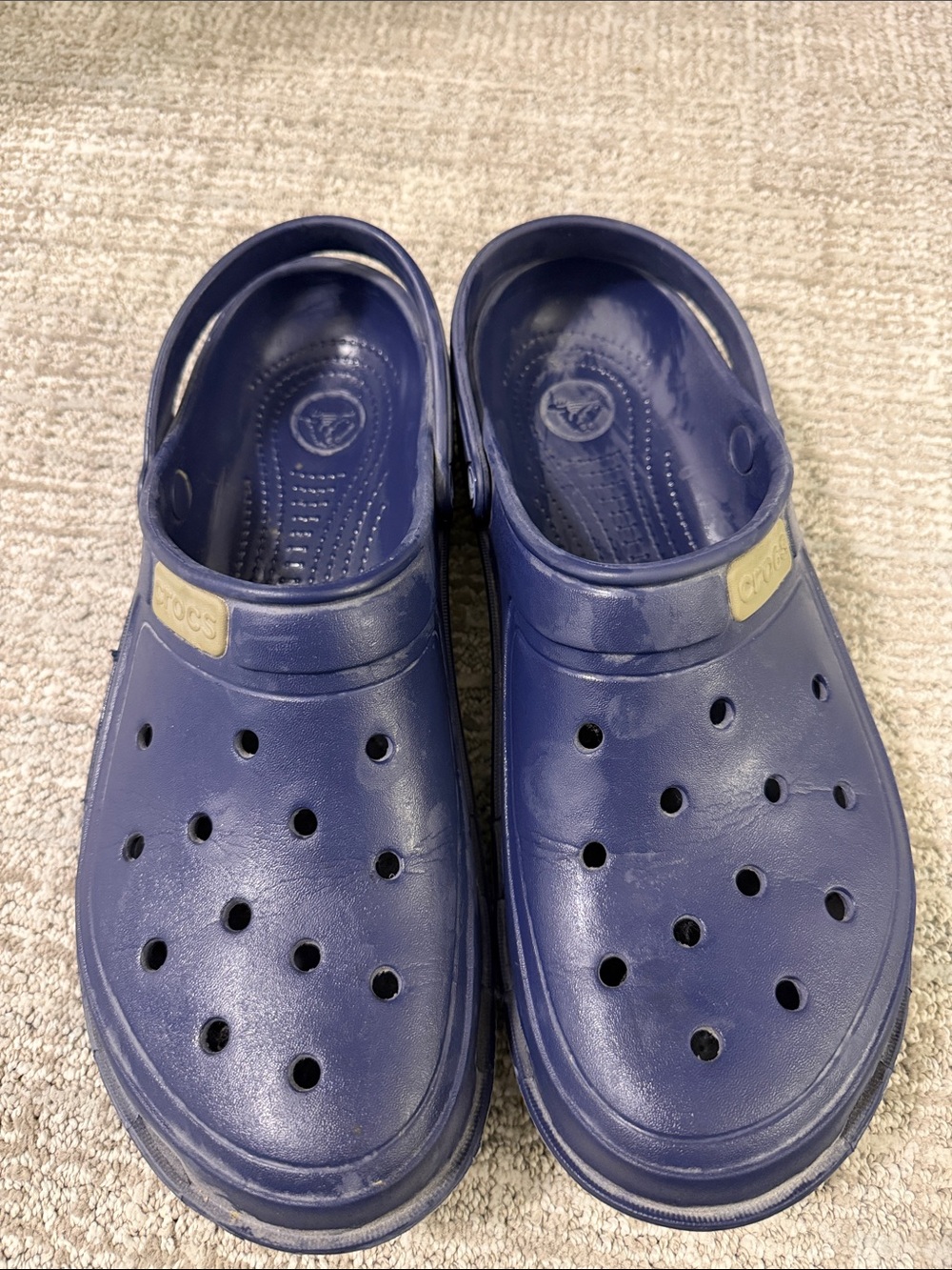 CROCS Men's Navy Classic Clogs with Heel Strap